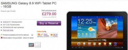 Galaxy Tab 8.9   Down to just £279