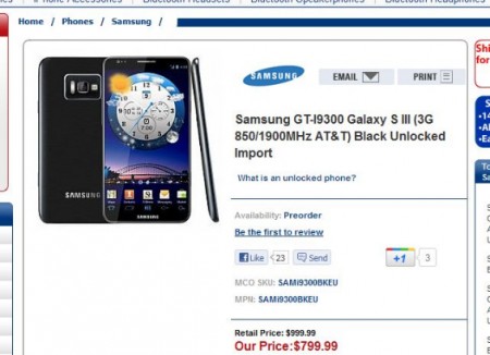 Samsung Galaxy SIII Pictured and ready for pre order?