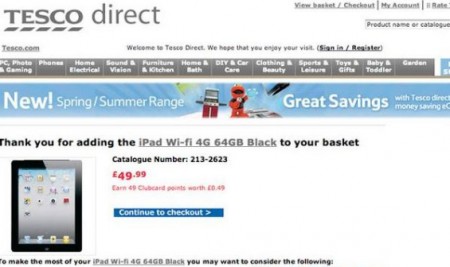 Get the all new iPad from Tesco for just £49.99 .. yeah, right.
