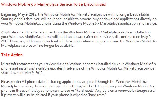 Marketplace for Windows Mobile 6.x   Two months and counting
