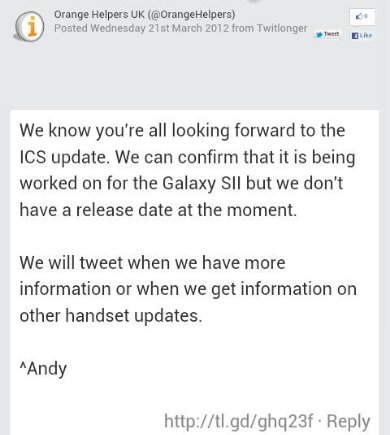 ICS SII update for Orange customers not ready just yet