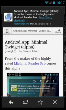 Andriod App: Minimal Twidget (alpha)