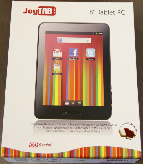 Gemini JoyTab 8 Tablet Review [updated 02/08/12]