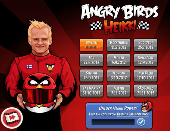 Play Angry Birds against Heikki Kovalainen for free!