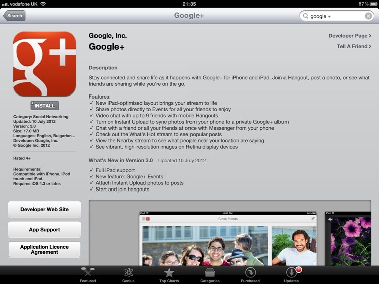 Google+ Comes To The iPad