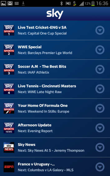 Sky Sports TV, now for Android too