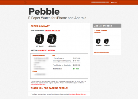 Pebble shipping in October?