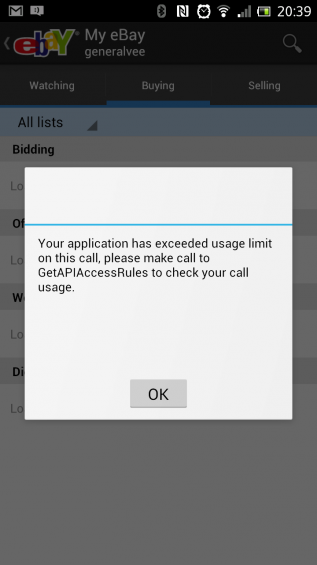 eBay App packs up