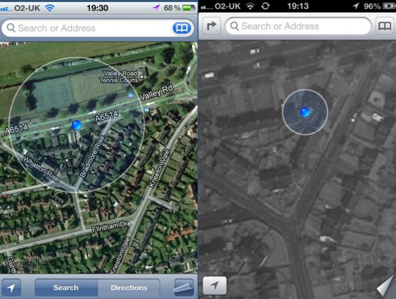 UK Satellite images in iOS 6   One word. Rubbish.