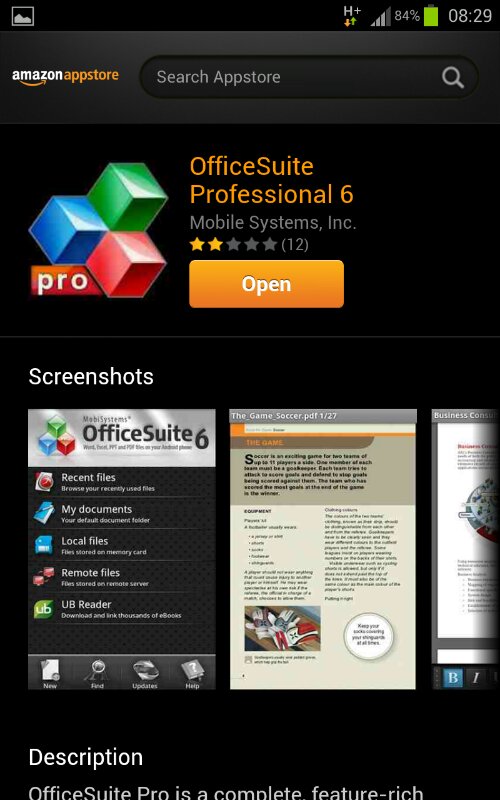 Officesuite Professional free today on the Amazon Appstore