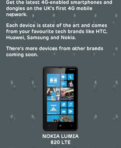 EE 4G. All the details, plus Lumia 820 and 920 on the way