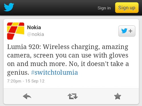 Nokia join in with the whole it doesnt take a genius circus