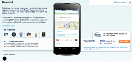 Carphone Warehouse announce the LG Nexus 4   a little bit early