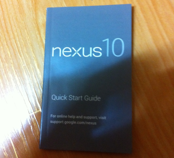 Nexus 10 manual images appear   [rumour]