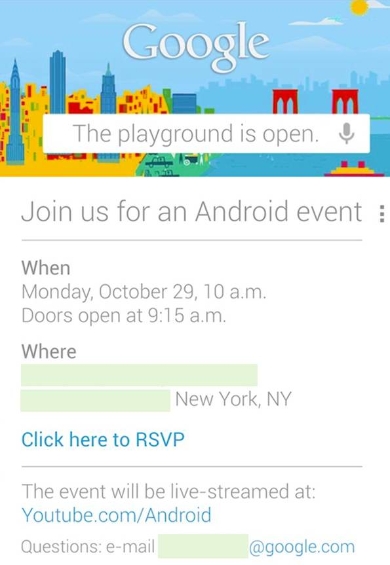 Google event scheduled for October 29th   bring on the fun!