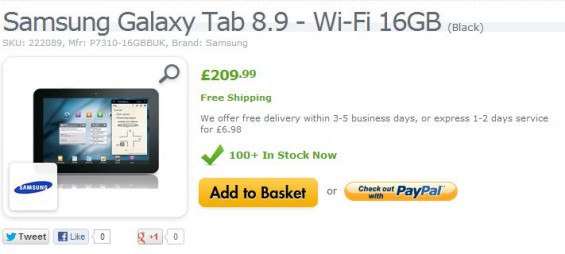 Samsung Galaxy Tab 8.9 now even cheaper