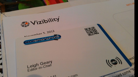 Vizibility   Clever NFC business cards and an online identity