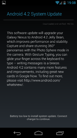 Now Galaxy Nexus getting 4.2.1 update