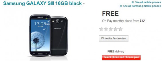 Black Samsung Galaxy SIII now available on Vodafone