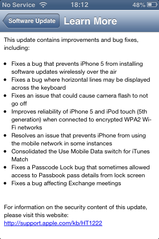 iOS 6.0.1 released; iOS 6.1 now available for developers