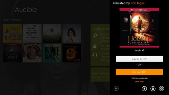 Audible for Windows 8/RT now available