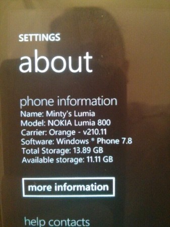 Windows Phone 7.8 for the Lumia 800