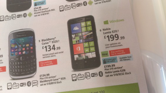 Lumia 620 price on Three revealed