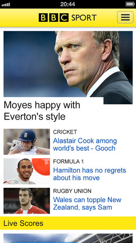 BBC Sport App launches for iOS