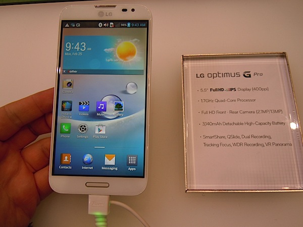 MWC   Hands on with the LG Optimus G Pro