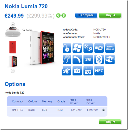 Lumia 520 & 720 arriving 1st April