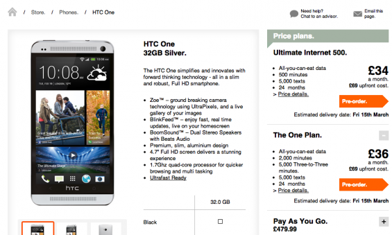 Pre order HTC One on Three today