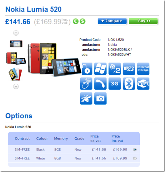 Lumia 520 & 720 arriving 1st April