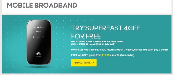 Try superfast 4GEE for free