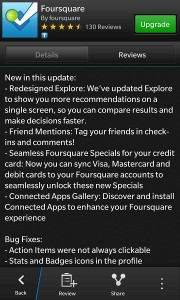 Foursquare for BlackBerry 10 updated: brings feature parity