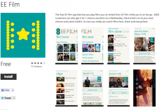 EE Film lands on Windows Phone 8