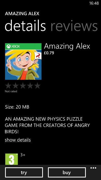 Amazing Alex is now available for Windows Phone