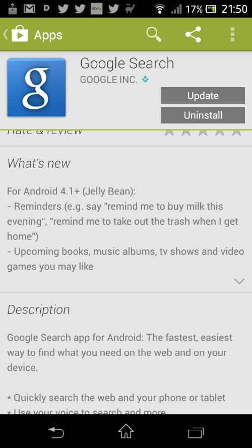 Google Search updated. Reminders, books, music and TV recommendations added