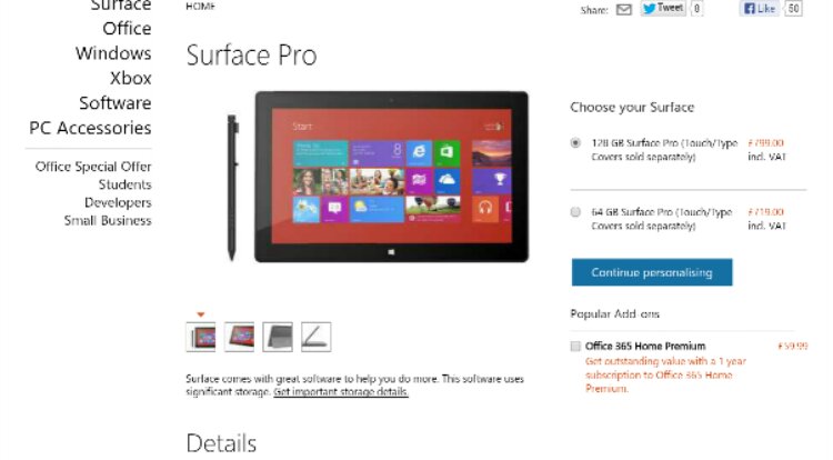 Microsoft Surface Pro is now available in the UK