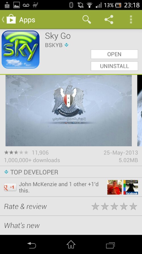 Sky apps not actually hacked, but Twitter account hacked and Google Play listings altered?