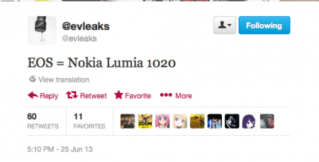 EOS to be Nokia Lumia 1020?