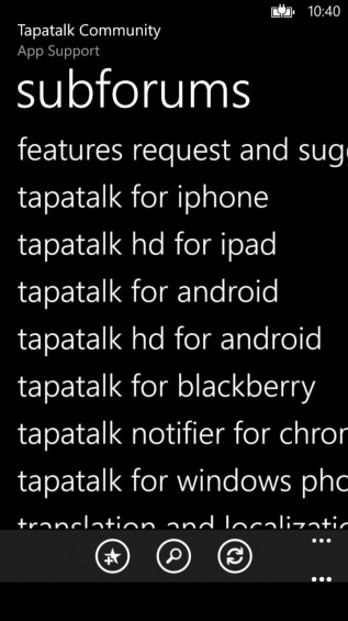 Tapatalk now available for Windows Phone