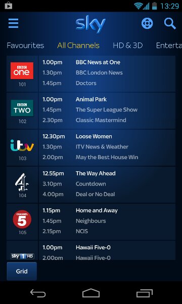 Sky+ Android app updated, and jolly good it is too
