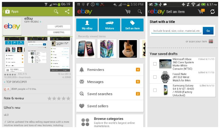eBay for Android gets an update to include tablet support