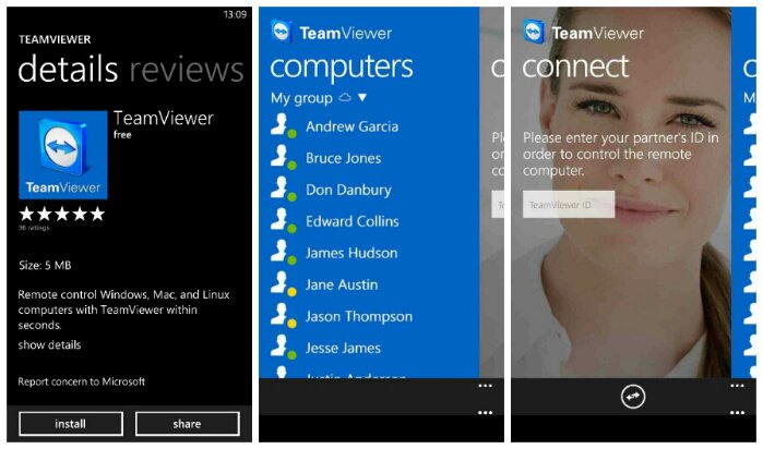 TeamViewer for Windows Phone 8 is now available