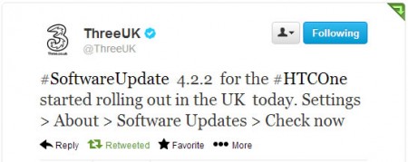 HTC One update on Three rolling 