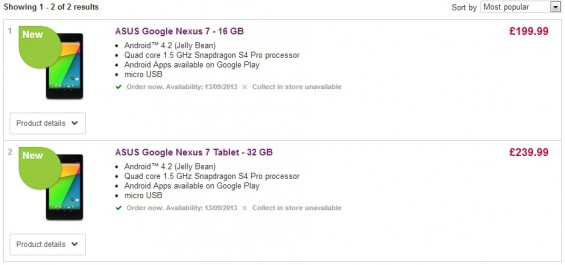 Nexus 7 hitting UK in September?