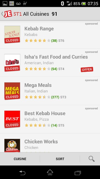 Order from local restaurants online with JUST EAT mobile app