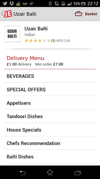 Order from local restaurants online with JUST EAT mobile app