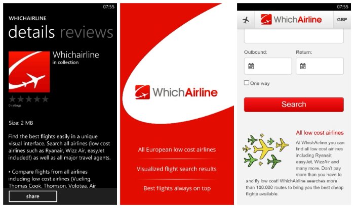 WhichAirline app is now available for Windows Phone