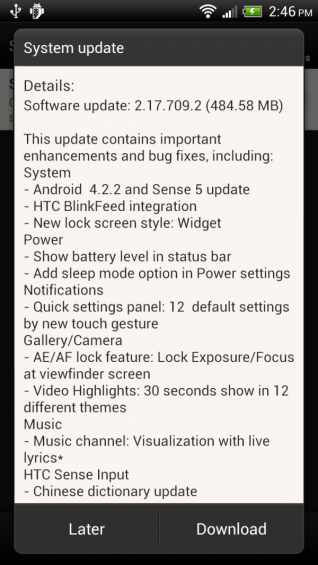 HTC One X+ 4.2.2 update rolling out